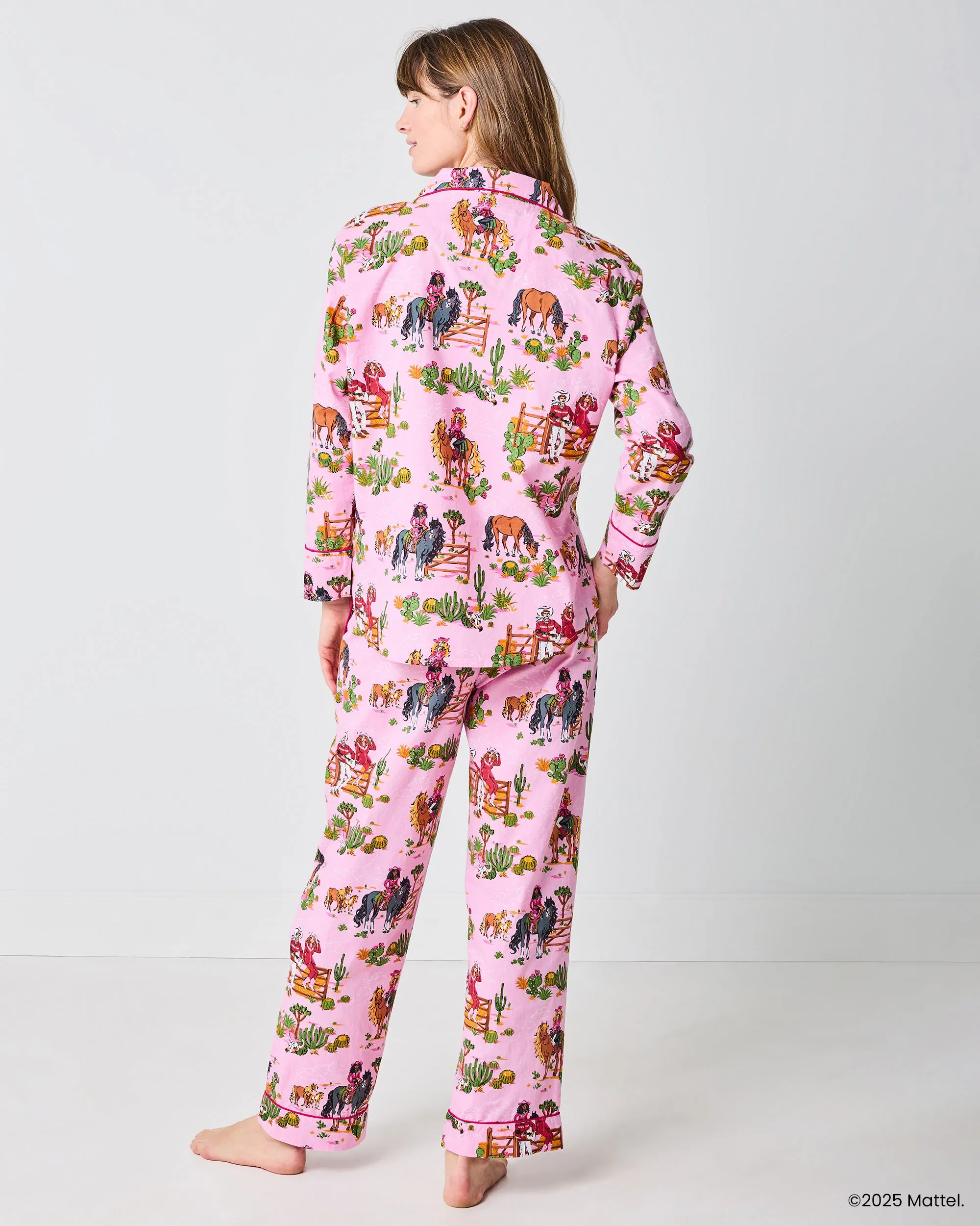Barbie™ + Printfresh Western Barbie - Long PJ Set - Cowgirl Pink sold by Printfresh product image thumbnail 4