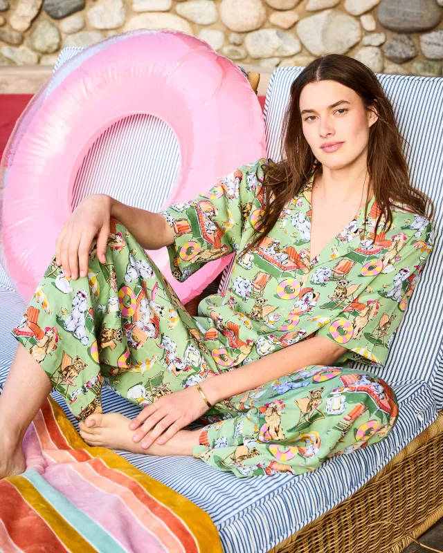 Palm Royale Pooches - Eco Satin Wildest Dreams Set - Grasshopper sold by Printfresh