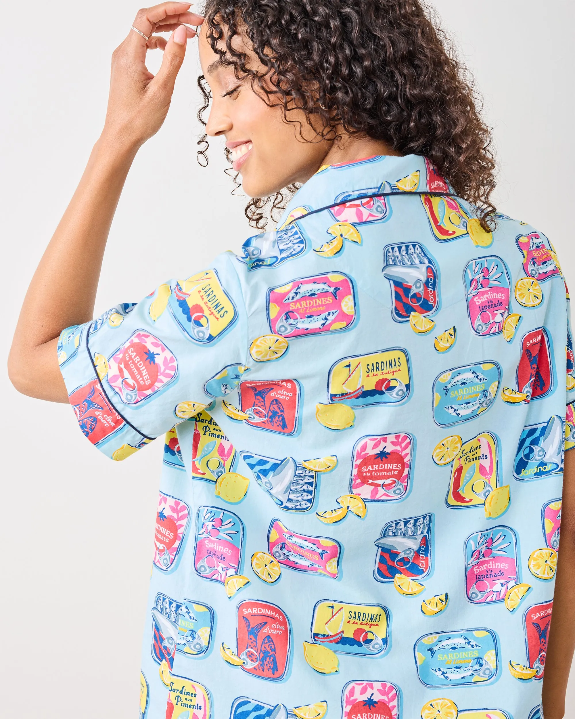 Retro Sardines - Short PJ Set - Open Water sold by Printfresh product image thumbnail 5