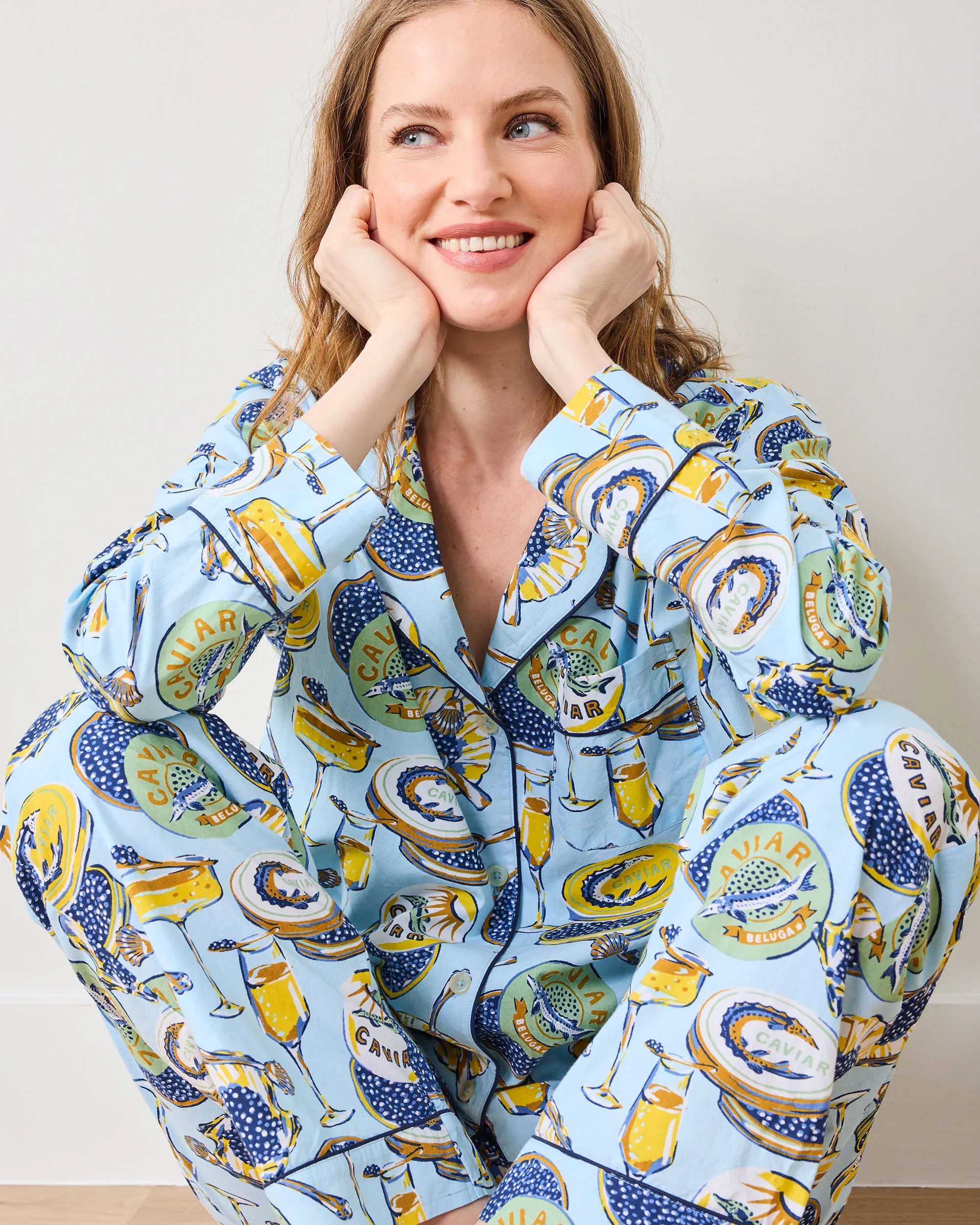 Champagne & Caviar - Tall Long PJ Set - Pale Blue sold by Printfresh product image thumbnail 2