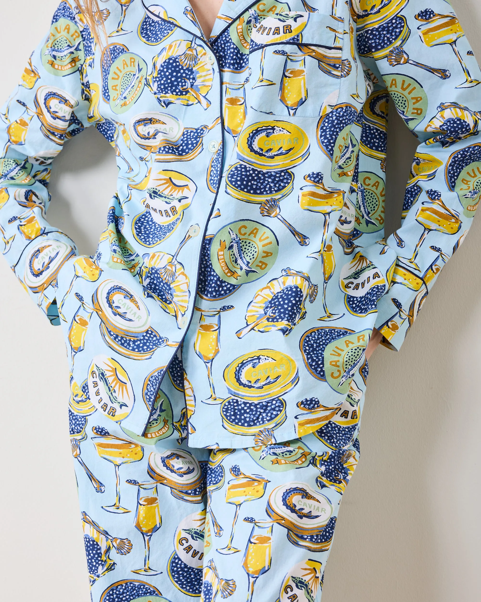 Champagne & Caviar - Tall Long PJ Set - Pale Blue sold by Printfresh product image thumbnail 5