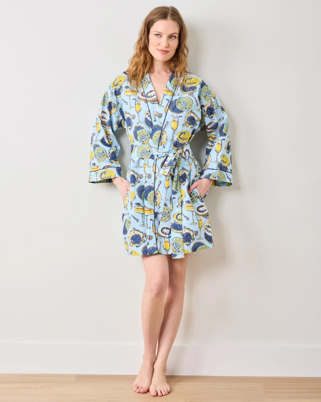 Champagne & Caviar - Getting Ready Robe - Pale Blue sold by Printfresh