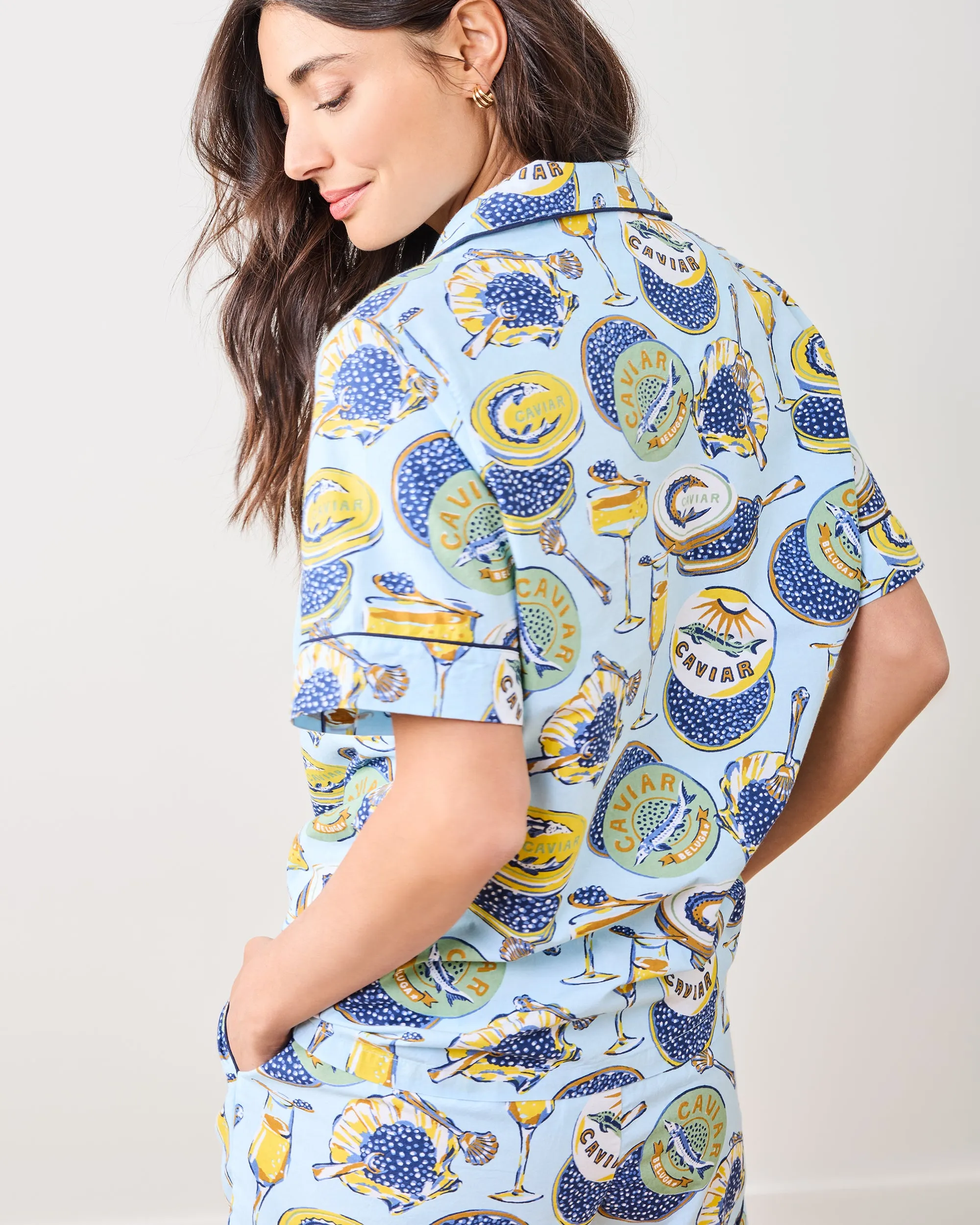 Champagne & Caviar - Short PJ Set - Pale Blue sold by Printfresh product image thumbnail 3