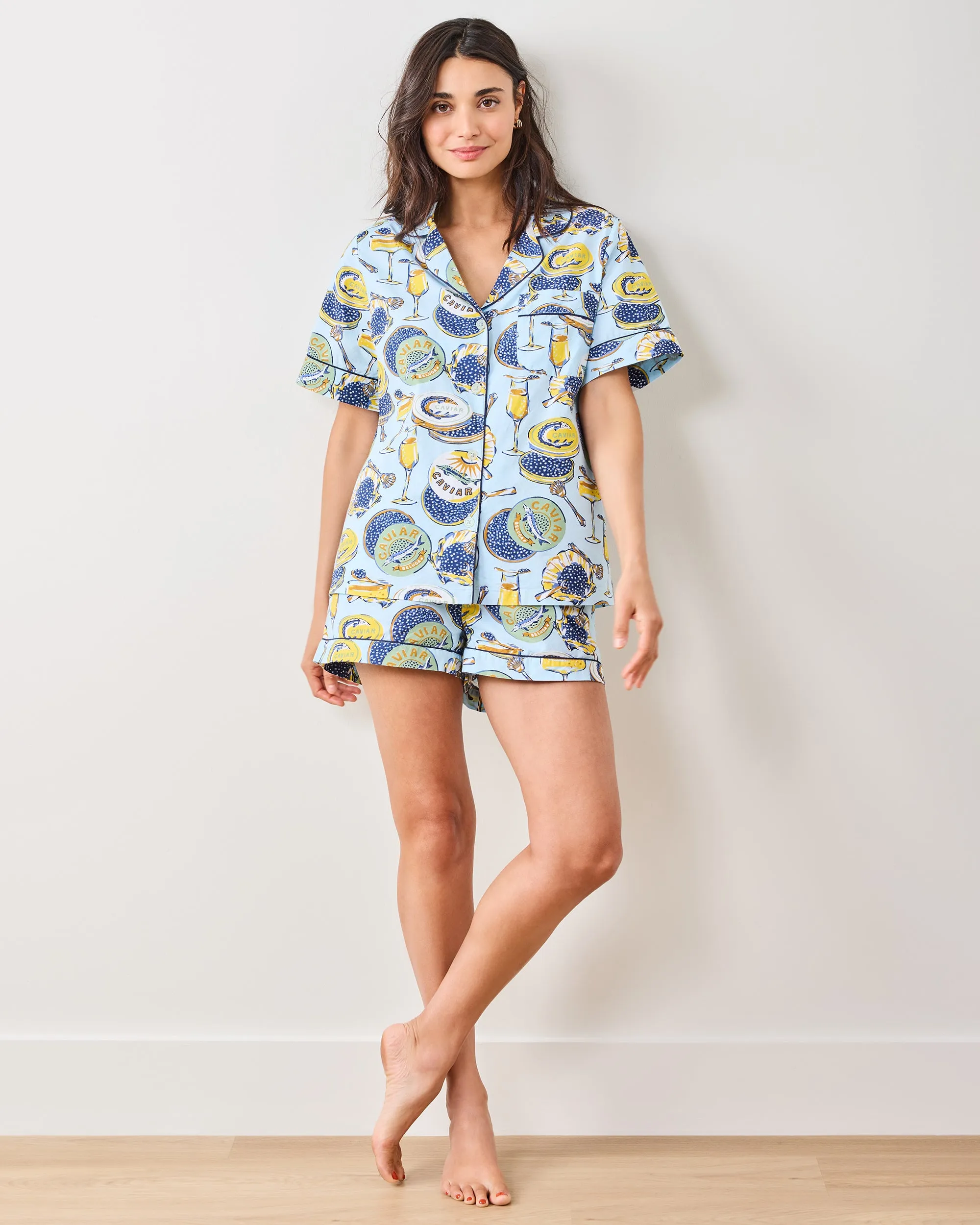 Champagne & Caviar - Short PJ Set - Pale Blue sold by Printfresh product image thumbnail 2