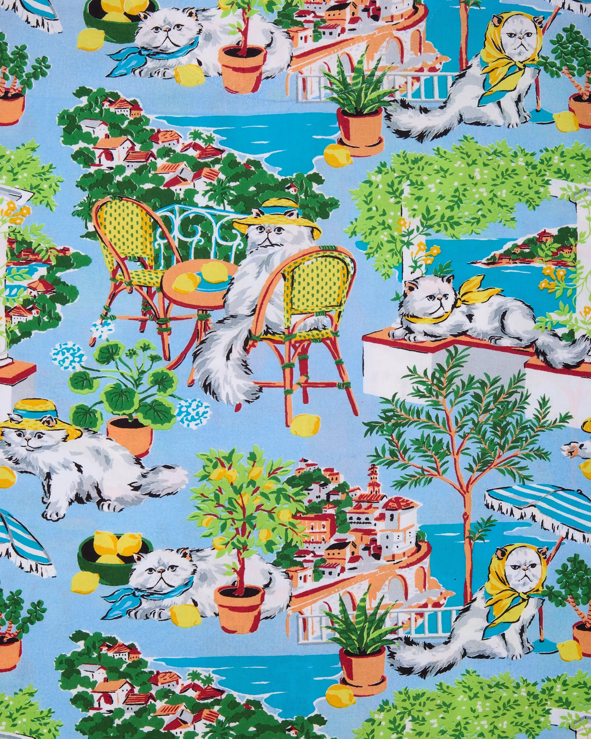 Mediterranean Meow - Quilted Pouch - Amalfi Blue sold by Printfresh product image thumbnail 4