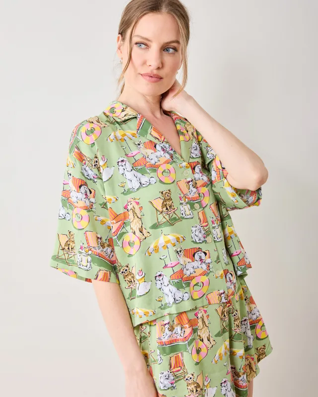 Palm Royale Pooches - Eco Satin Sweet Dreams Set - Grasshopper sold by Printfresh