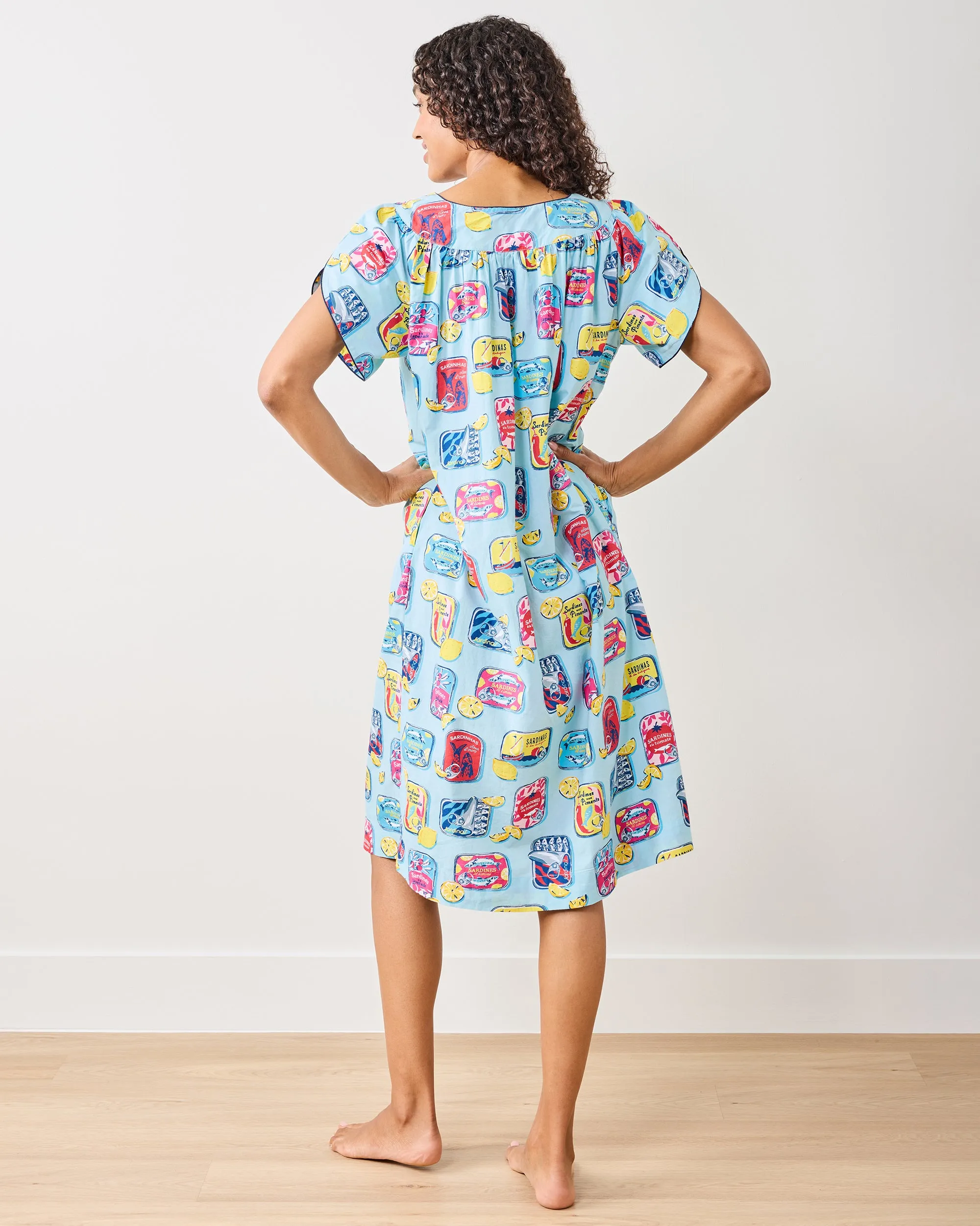 Retro Sardines - Retro Dreams Nightgown - Open Water sold by Printfresh product image thumbnail 4
