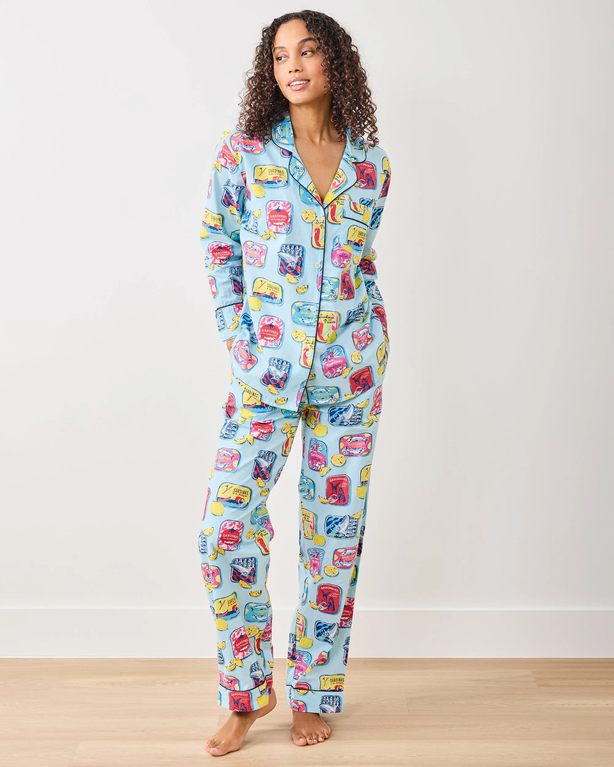 Retro Sardines - Long PJ Set - Open Water sold by Printfresh product image thumbnail 3