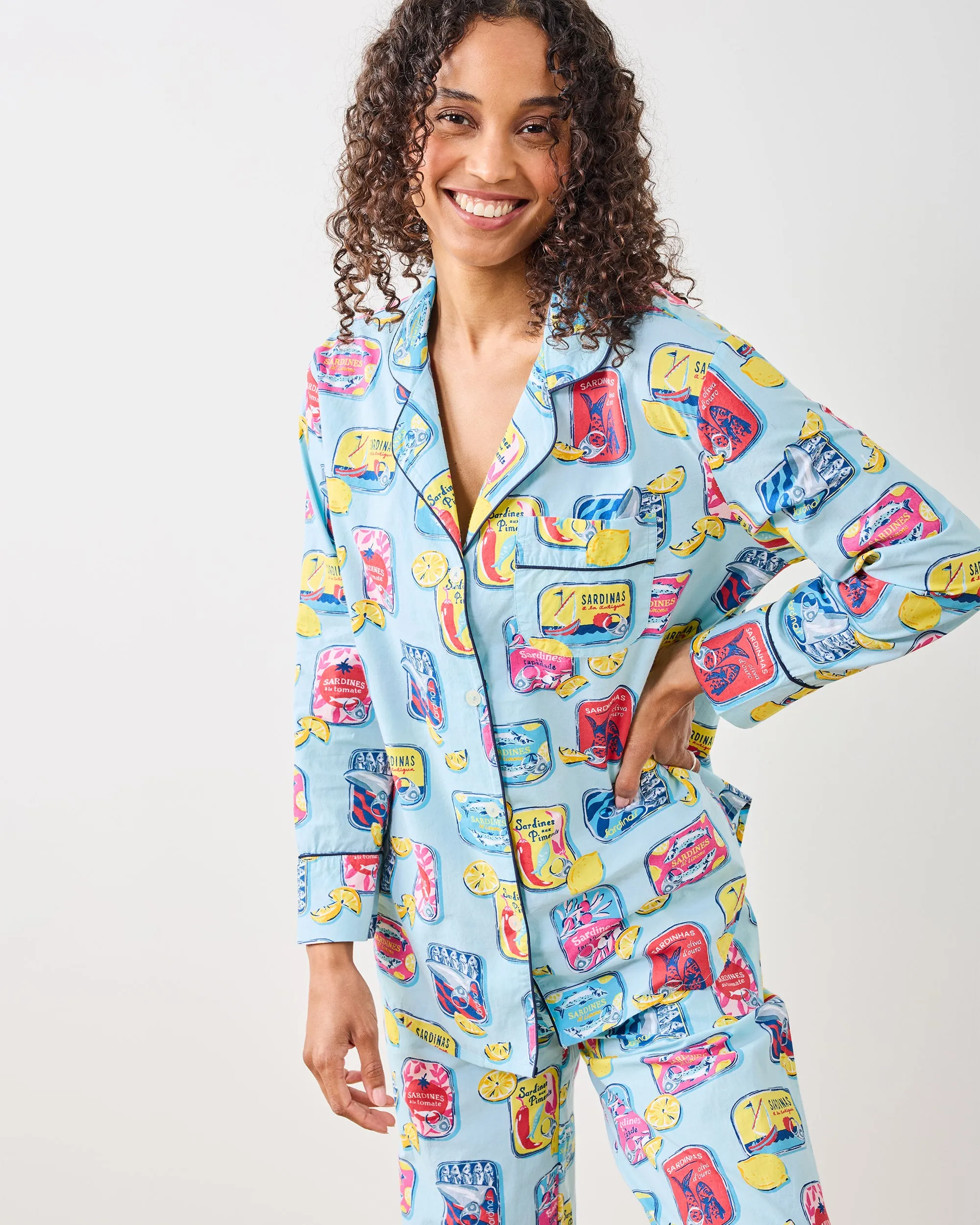 Retro Sardines - Long PJ Set - Open Water sold by Printfresh product image thumbnail 2