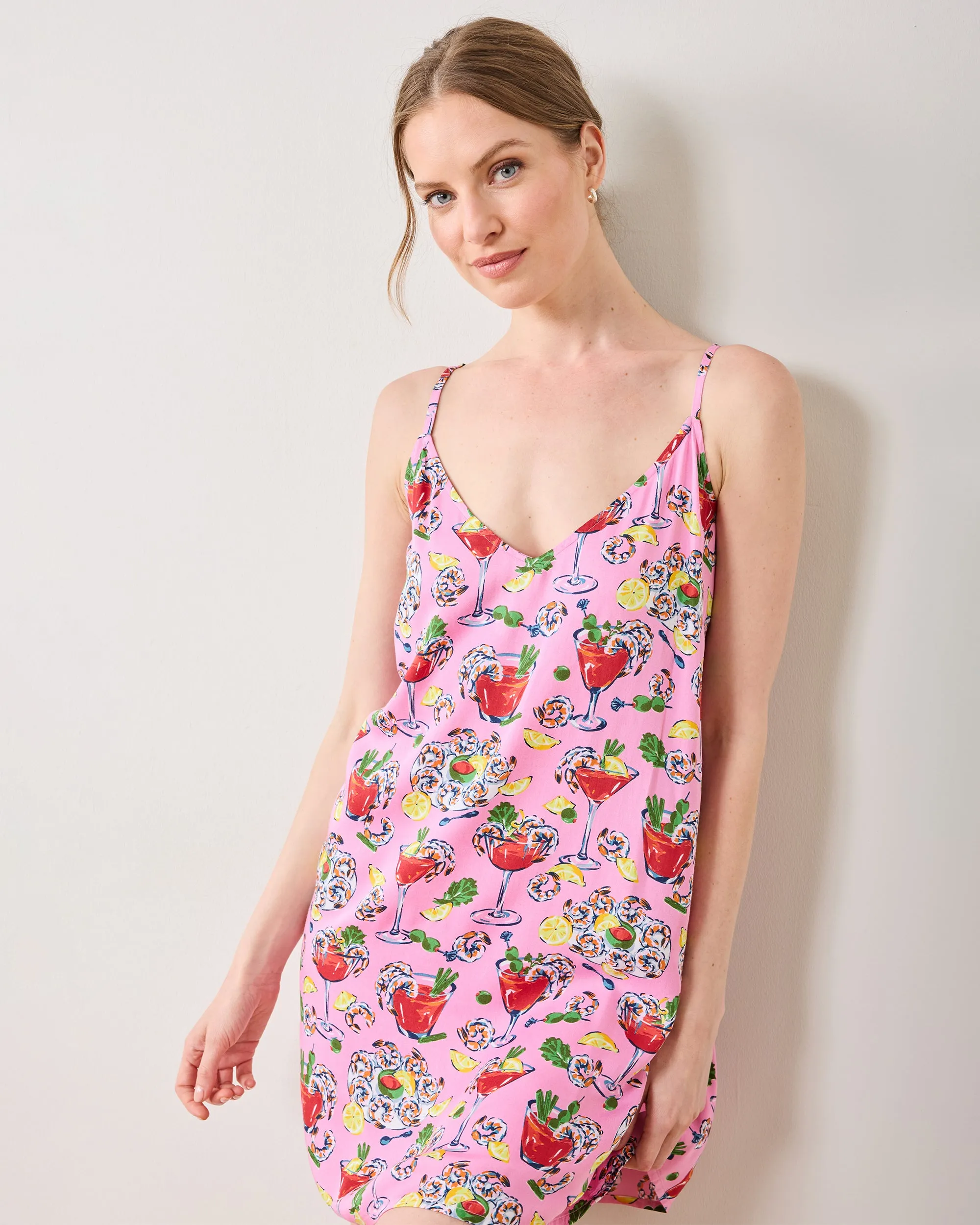 Shrimp Cocktail - Eco Satin Chic To Sleep Shortie - Parlor Pink sold by Printfresh product image thumbnail 3