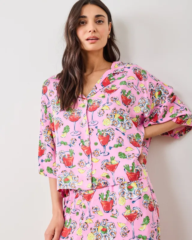 Shrimp Cocktail - Eco Satin Wildest Dreams Set - Parlor Pink sold by Printfresh