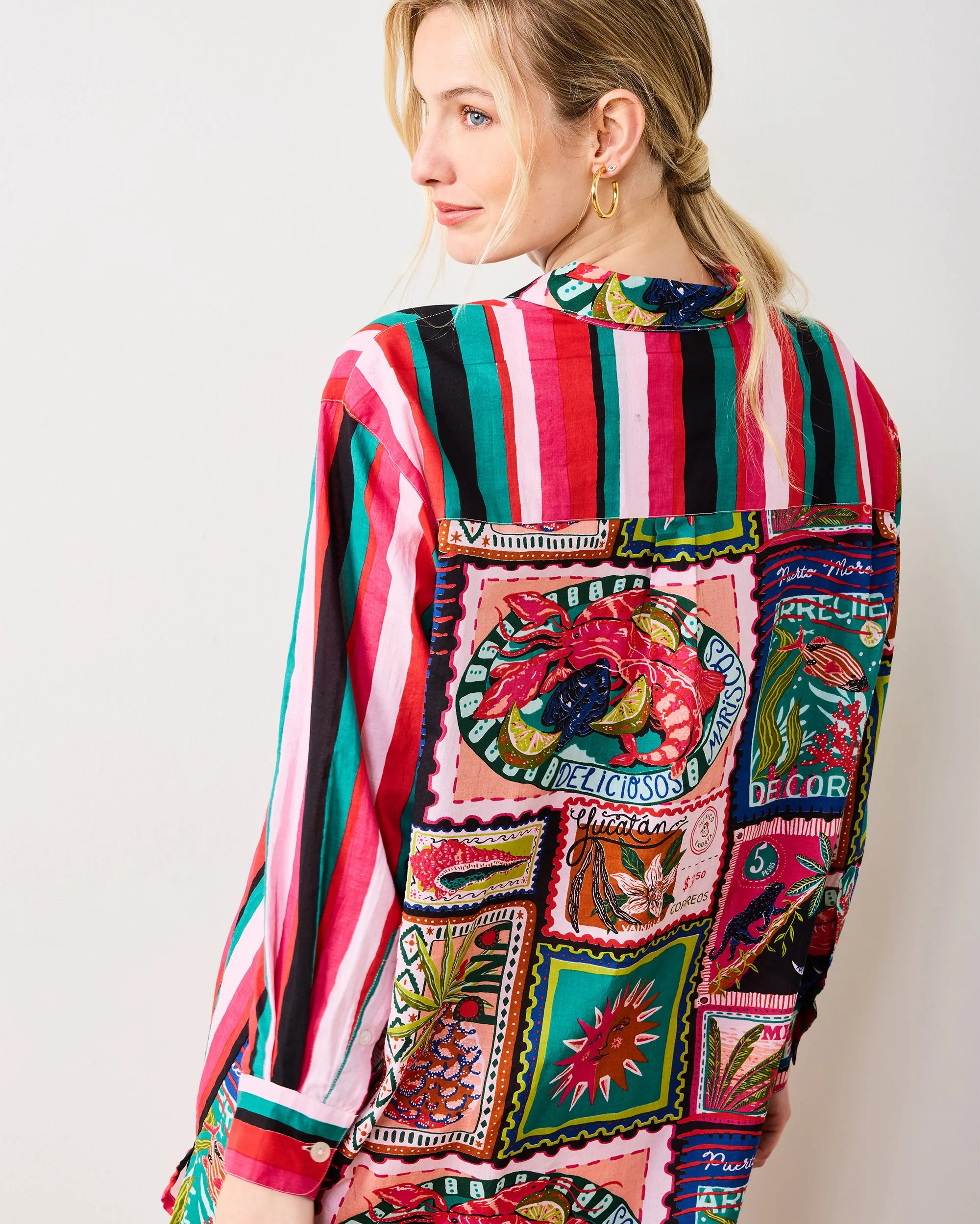 Colorful Coast - Everyday Button Down - Vibrant Ink sold by Printfresh product image thumbnail 3