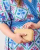 Tan - Coral Woven Clutch - The Monogram Corner sold by Printfresh