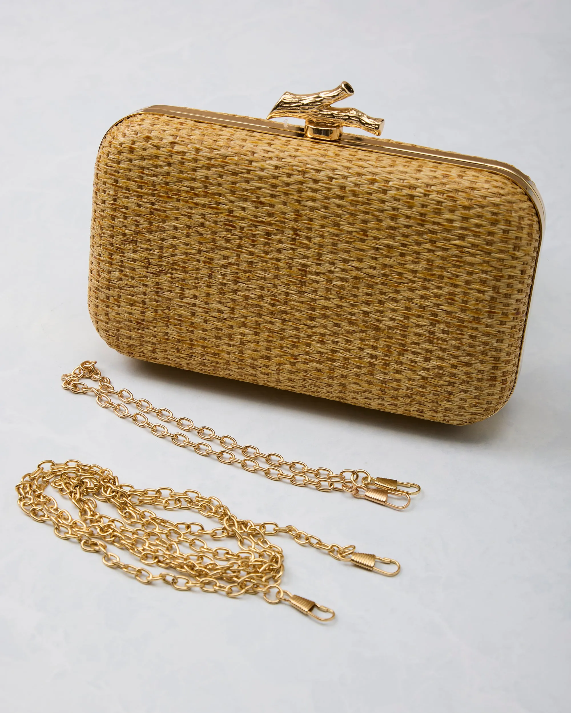 Tan - Coral Woven Clutch - The Monogram Corner sold by Printfresh product image thumbnail 4