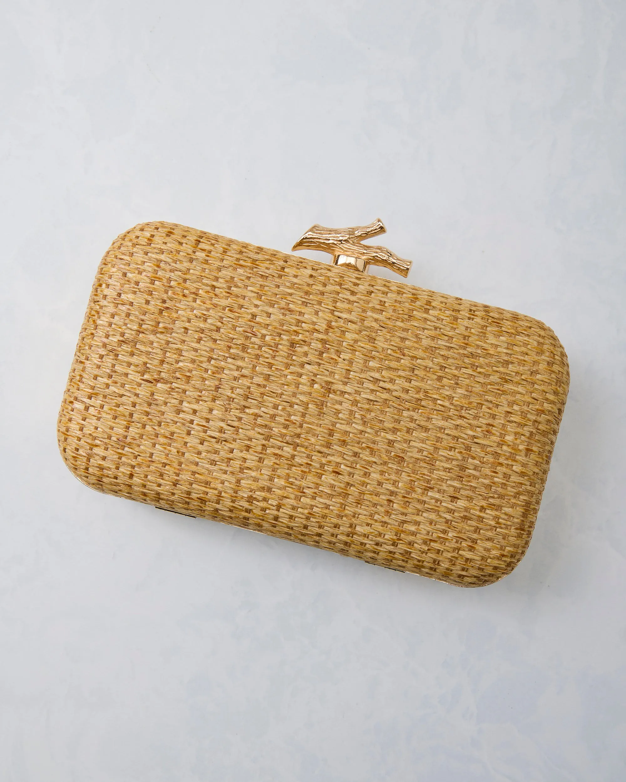 Tan - Coral Woven Clutch - The Monogram Corner sold by Printfresh