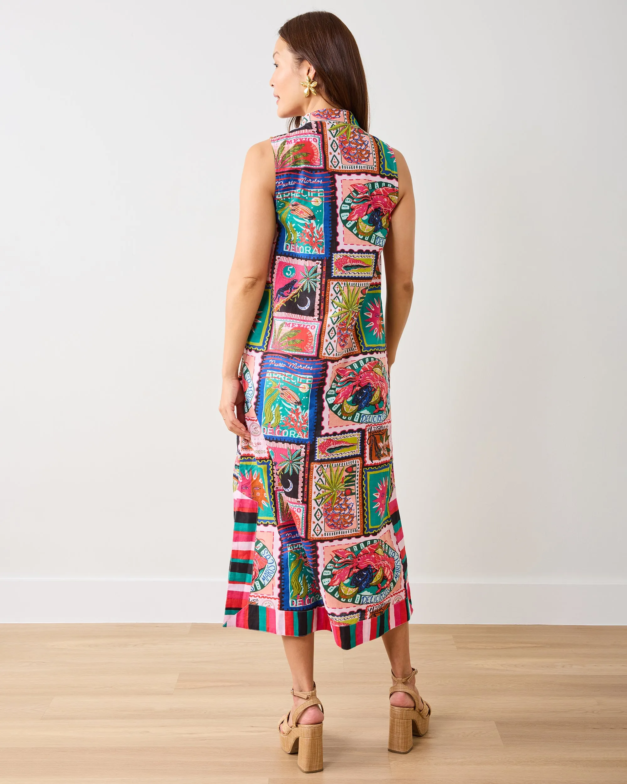 Colorful Coast - Ocean View Long Tunic Dress - Ink sold by Printfresh product image thumbnail 3