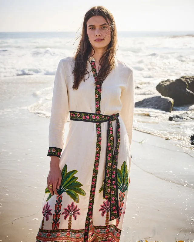 Playa Palms - Monaco Midi Dress - Off White sold by Printfresh