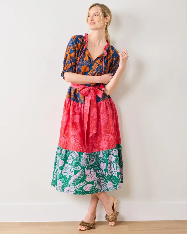 Toucan Treetop - Vibrant Voyage Dress - Multi Palms sold by Printfresh