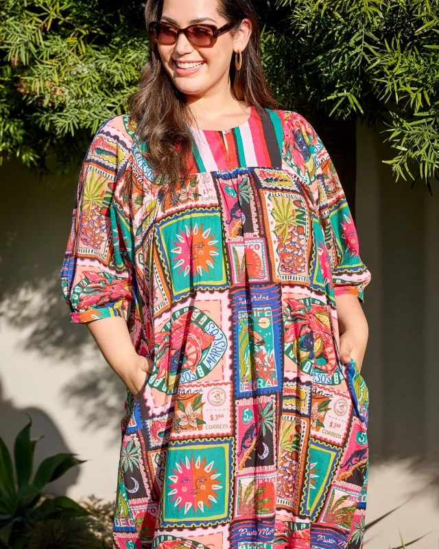 Colorful Coast - Vista Dress - Vibrant Ink sold by Printfresh