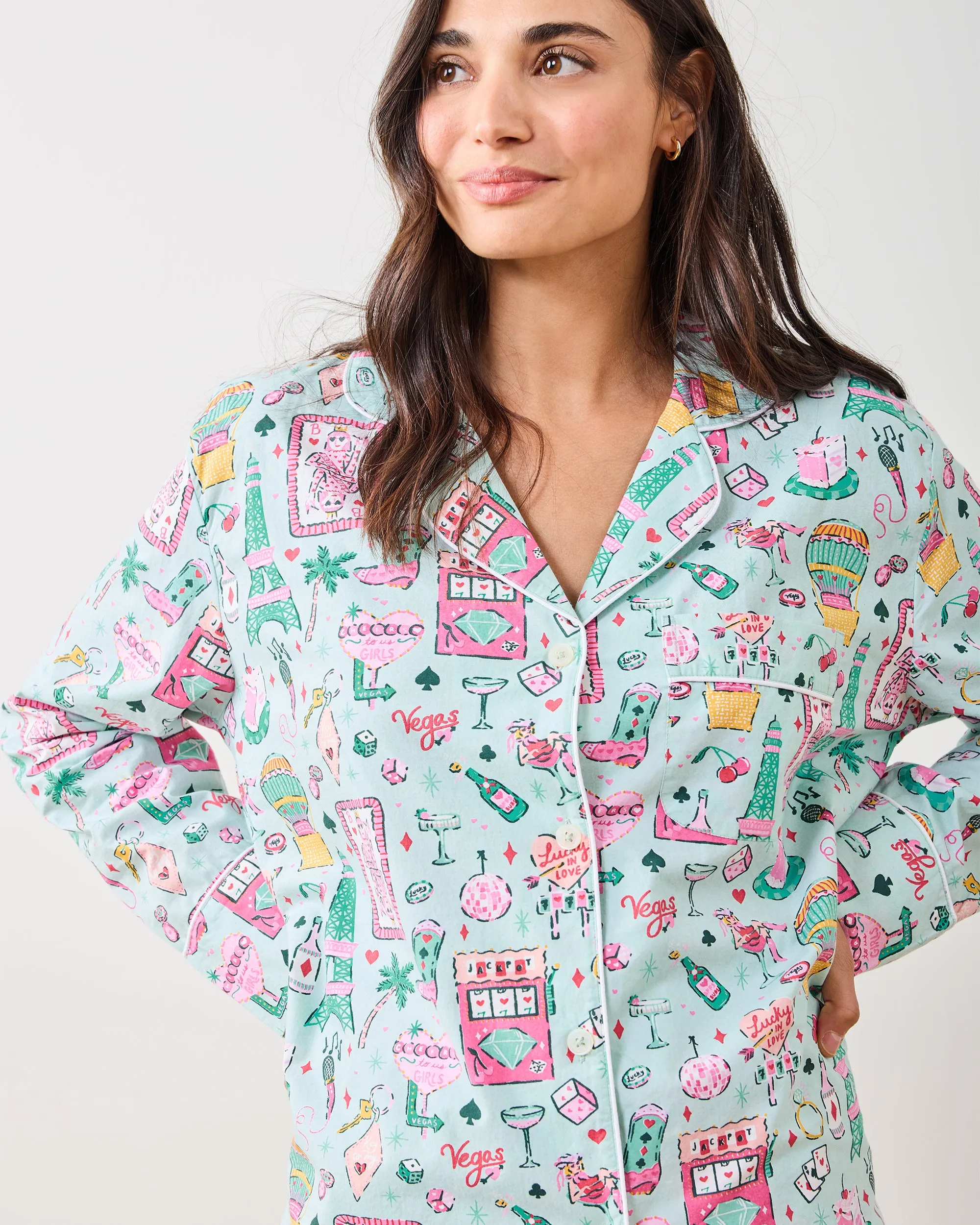 Viva Las Vegas - Long PJ Set - Mint sold by Printfresh product image thumbnail 3