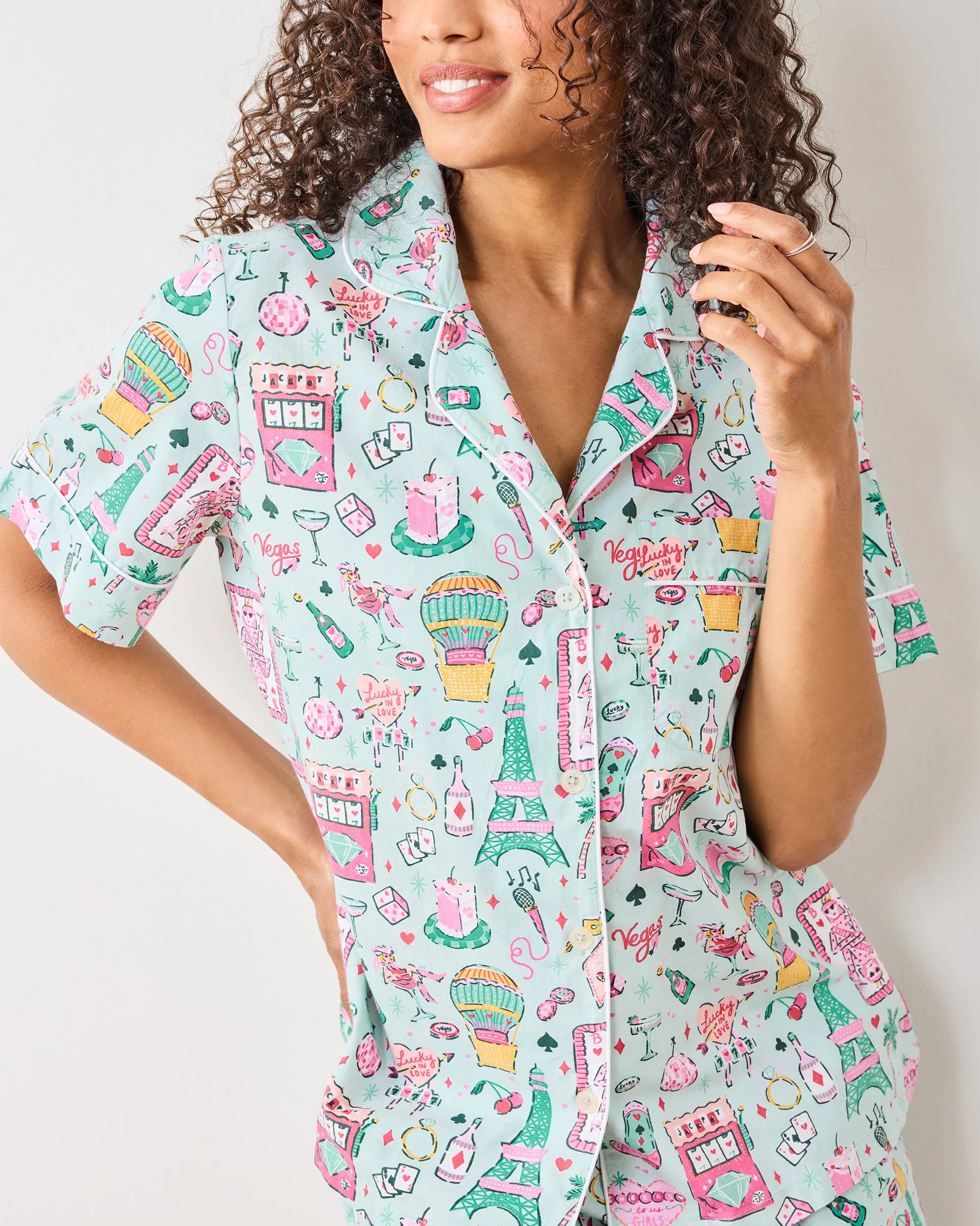 Viva Las Vegas - Short PJ Set - Mint sold by Printfresh product image thumbnail 5