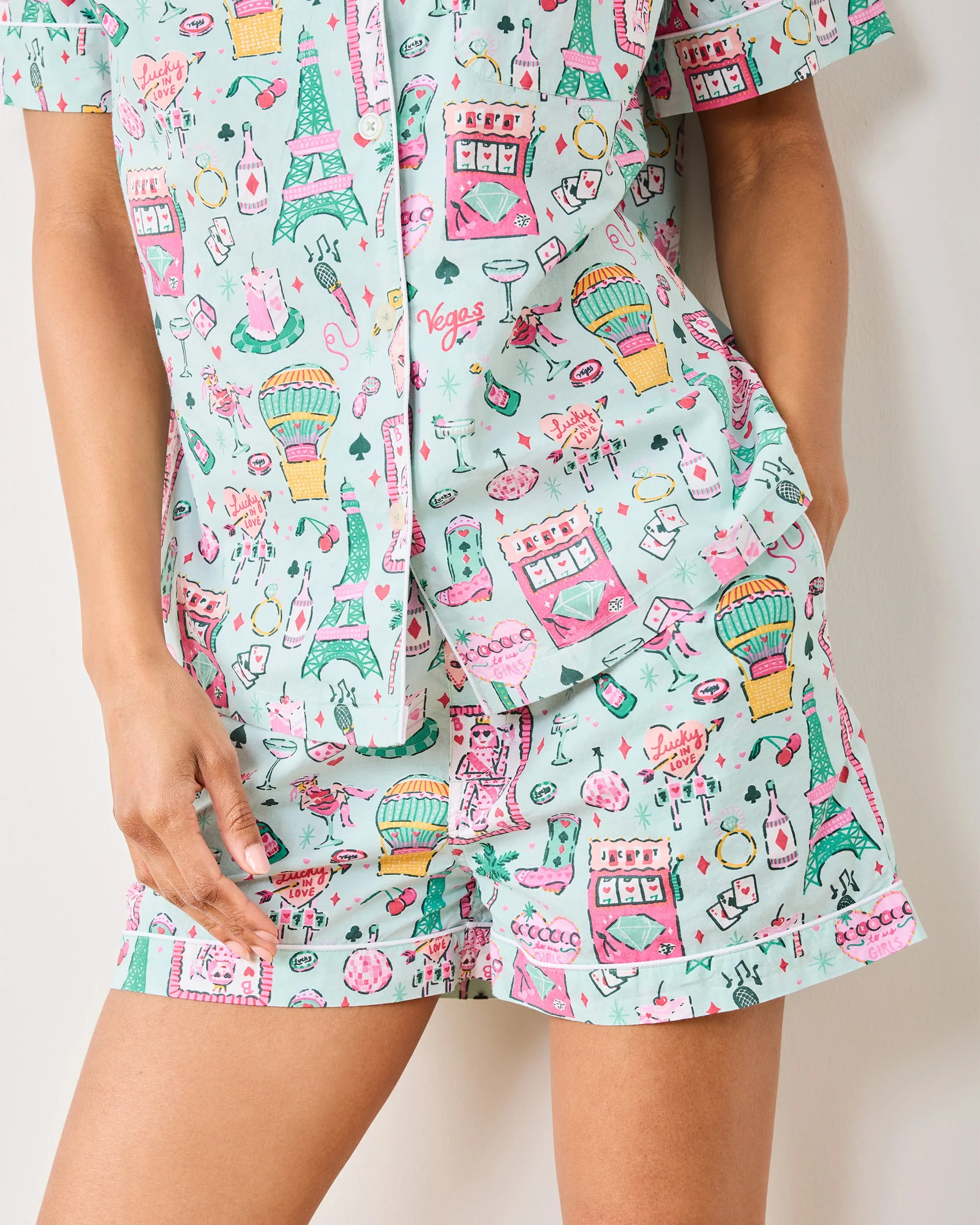 Viva Las Vegas - Short PJ Set - Mint sold by Printfresh product image thumbnail 3