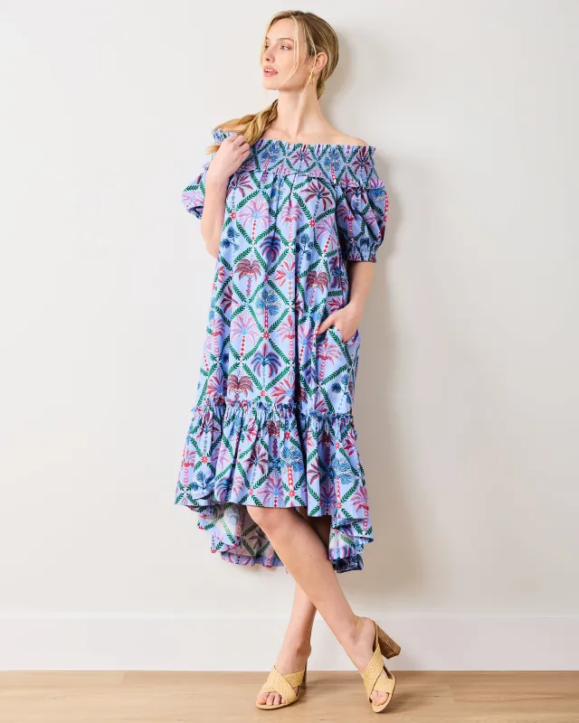 Palm Tree Paradise - Ximena Dress - Lilac Escape sold by Printfresh