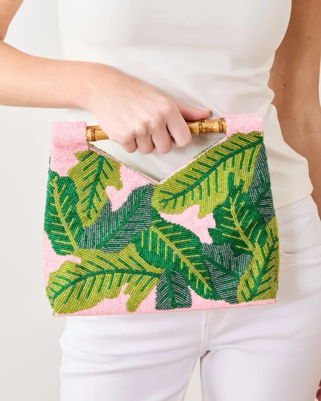 Pink - Beaded Palm Leaf Bag - Tiana Designs sold by Printfresh