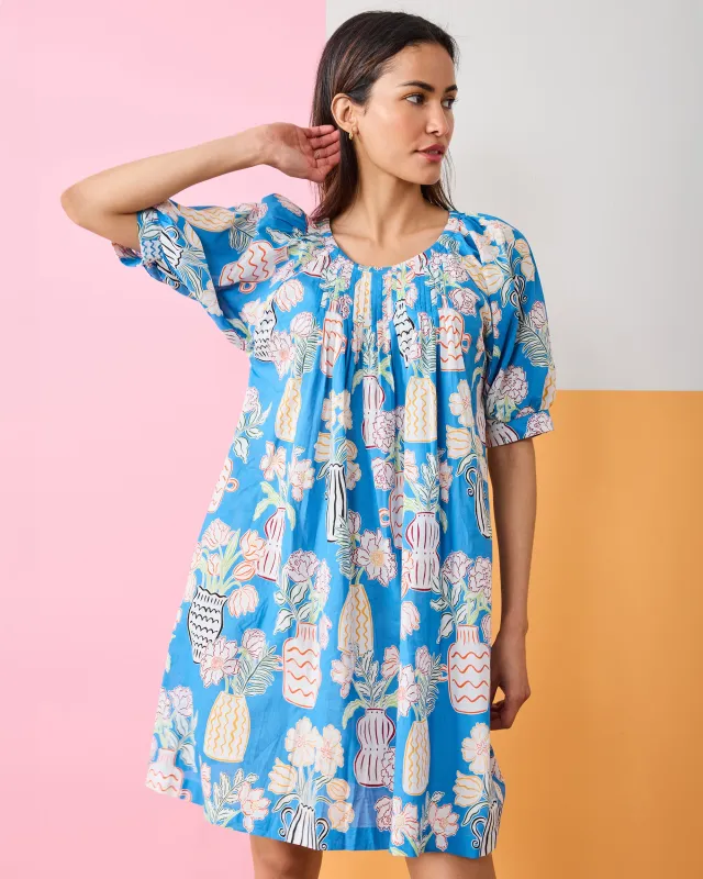 Antique Vases - Raina Dress - Blue Sky sold by Printfresh