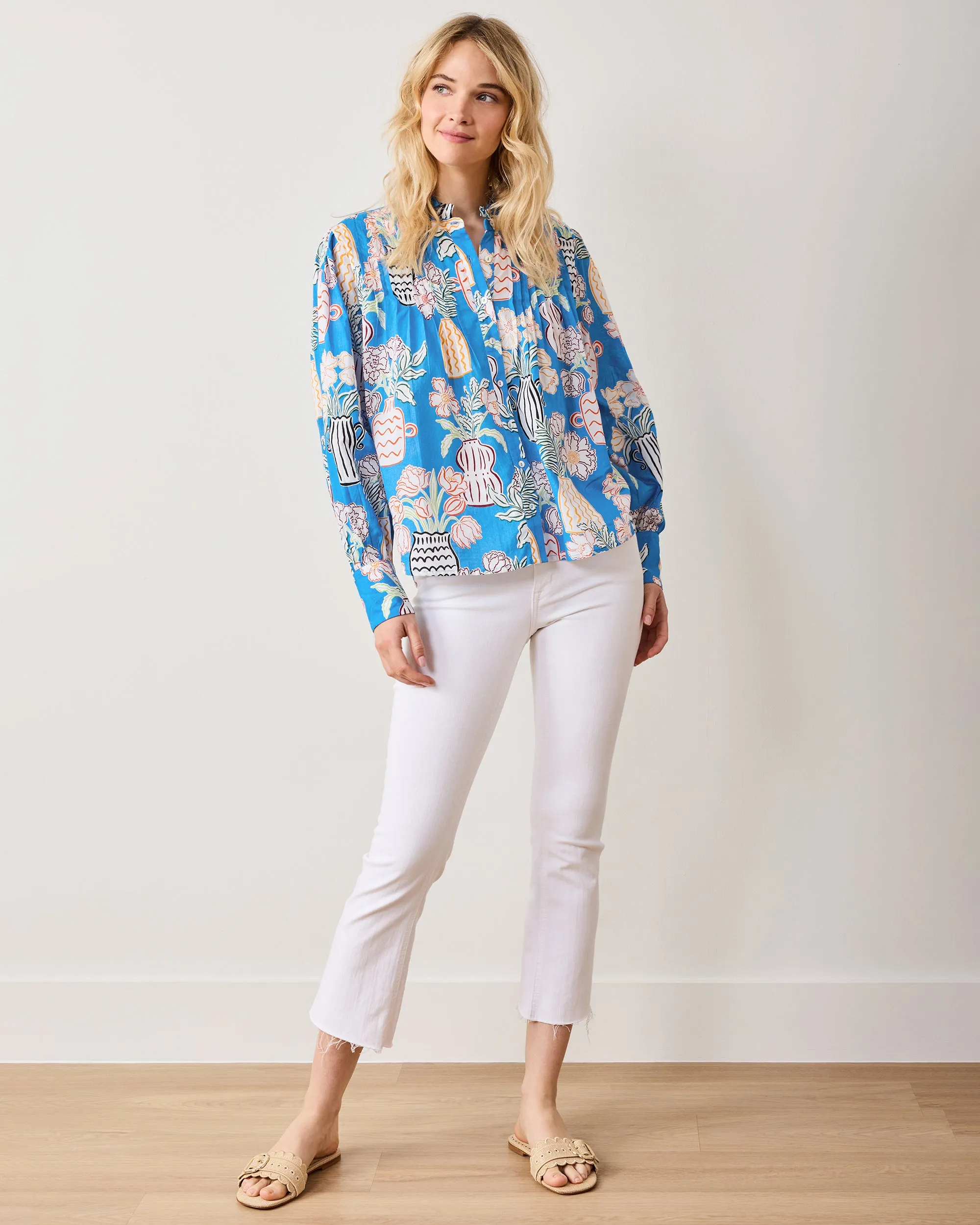 Antique Vases - On a Whim Blouse - Blue Sky sold by Printfresh product image thumbnail 3