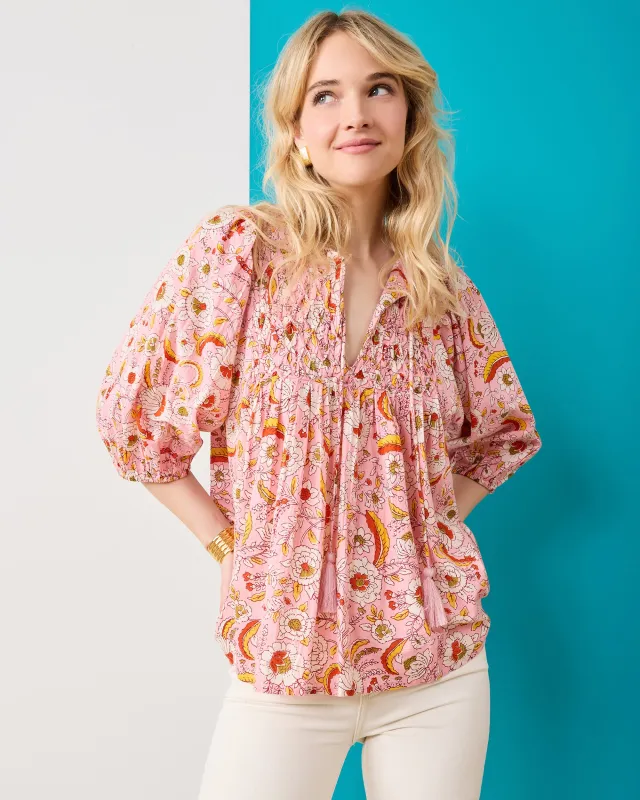 India Bloom  - Artifact Blouse - Soft Rose sold by Printfresh