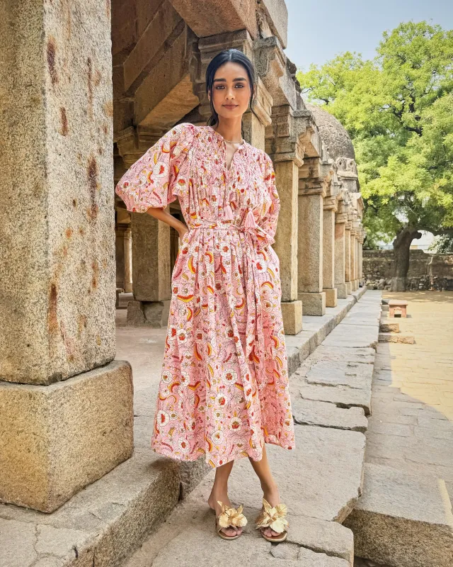 India Bloom - Artifact Dress - Soft Rose sold by Printfresh