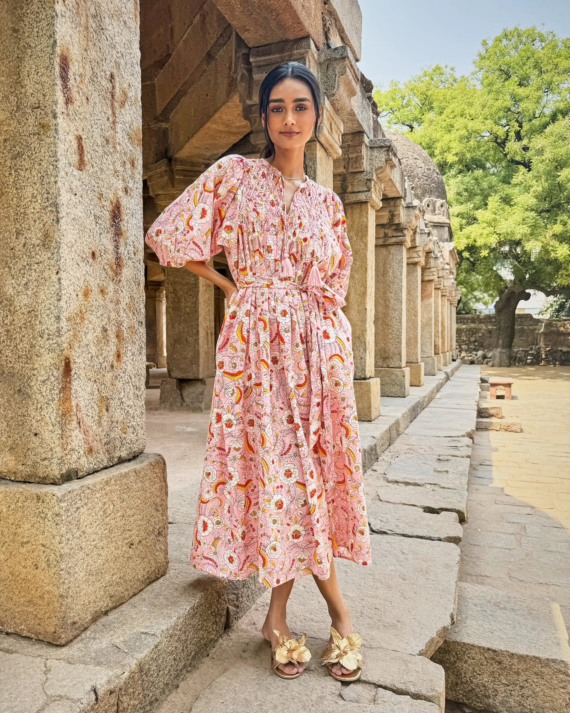 India Bloom - Artifact Dress - Soft Rose sold by Printfresh