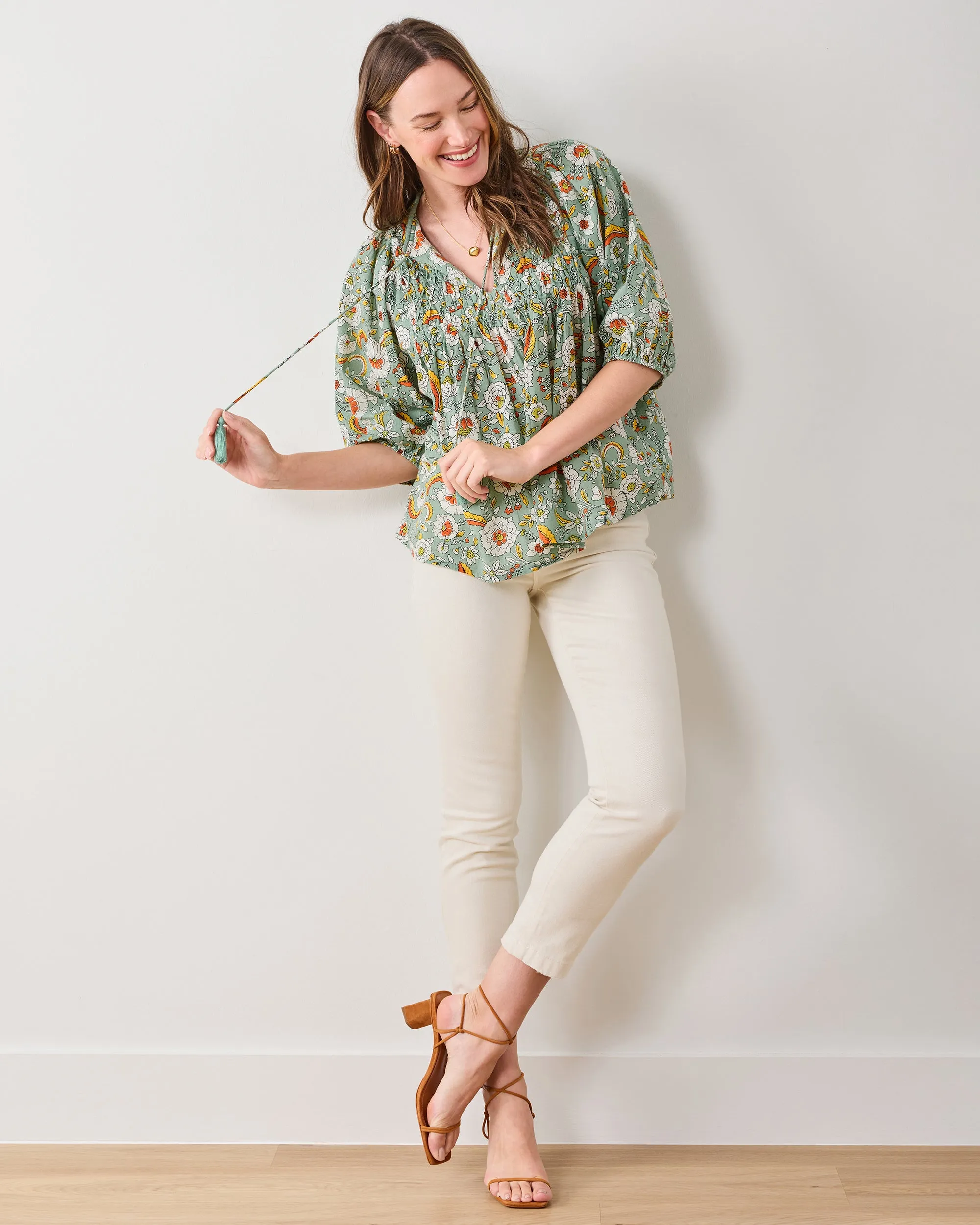 India Bloom - Artifact Blouse - Sage sold by Printfresh product image thumbnail 2