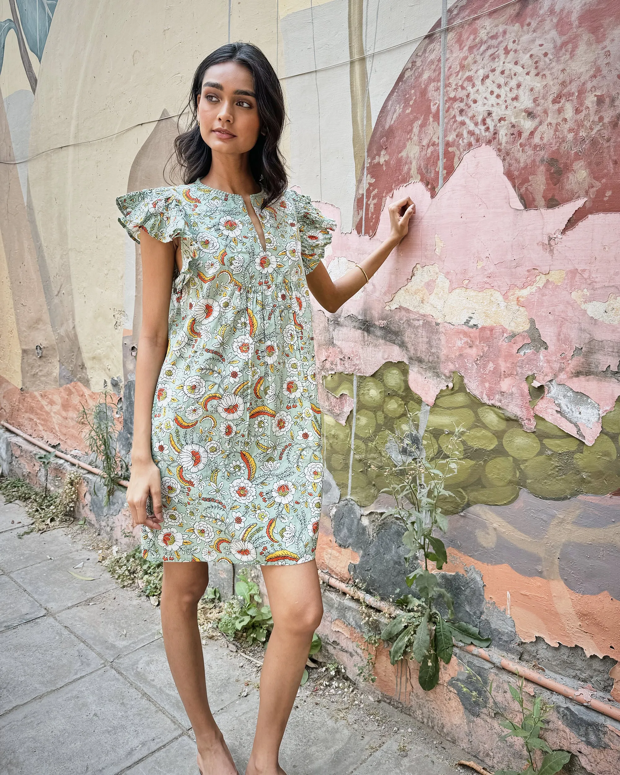 India Bloom - Royal Dress - Sage sold by Printfresh