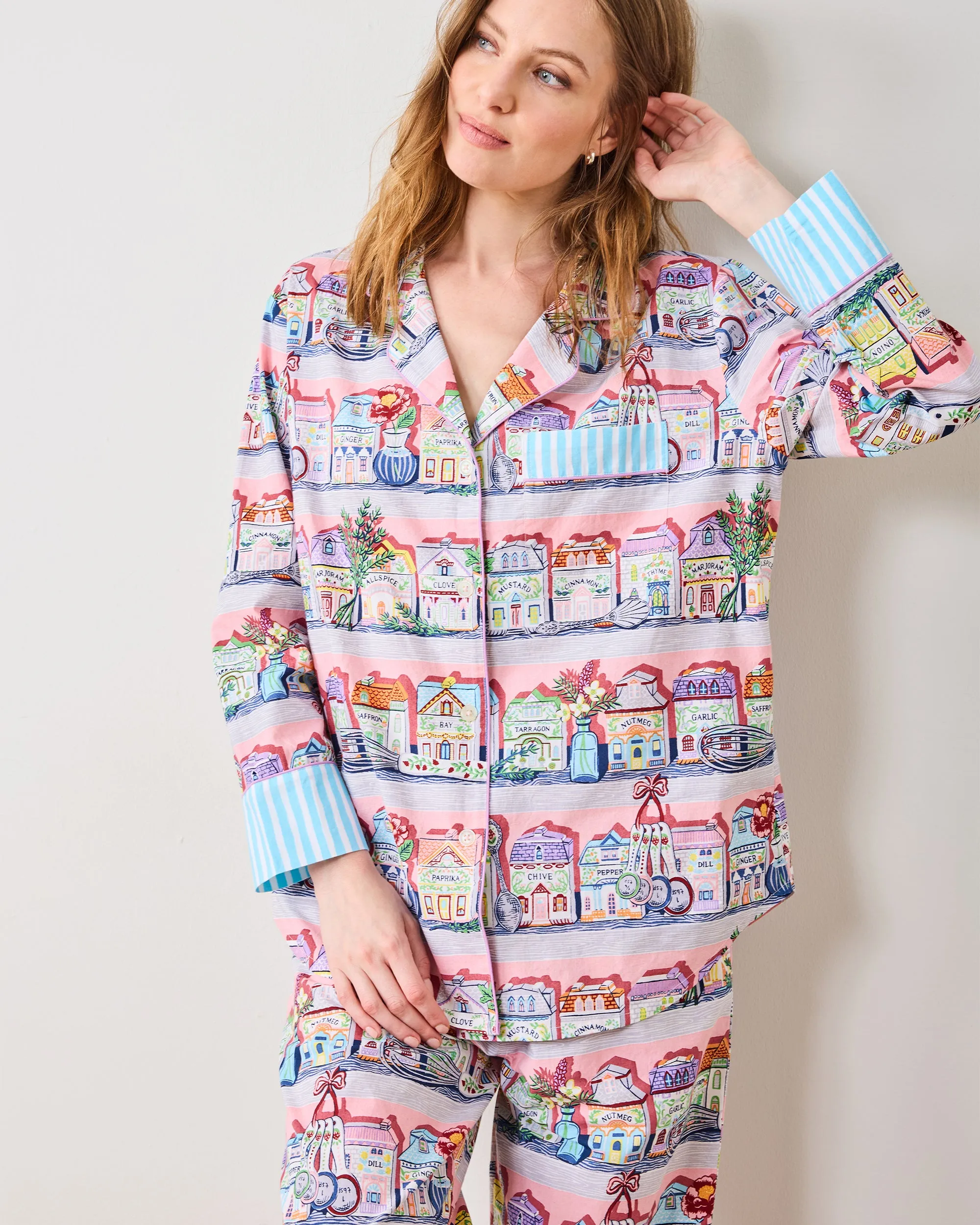 Lenox Spice Village™ x PF - Long PJ Set - Kitchen Pink sold by Printfresh product image thumbnail 5