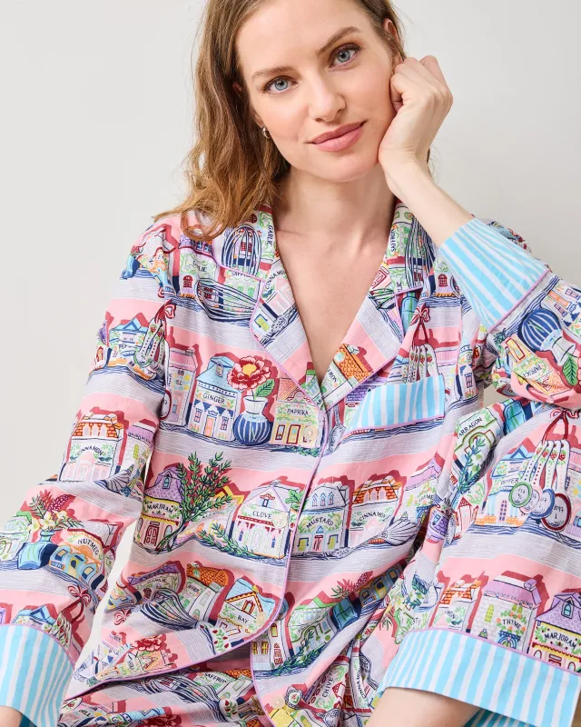 Lenox Spice Village™ x PF - Long PJ Set - Kitchen Pink sold by Printfresh
