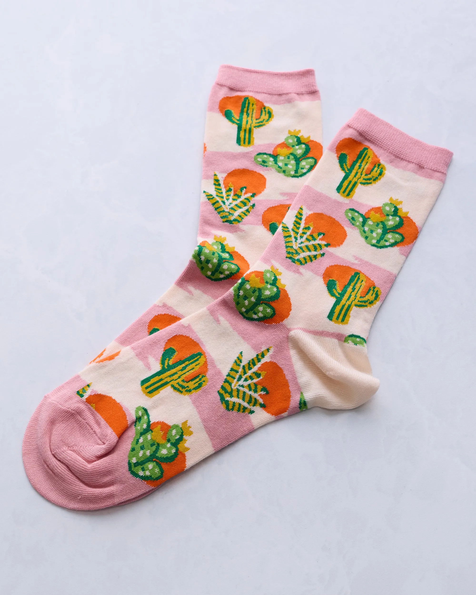 Cactus Sunset - Women's Crew Socks sold by Printfresh