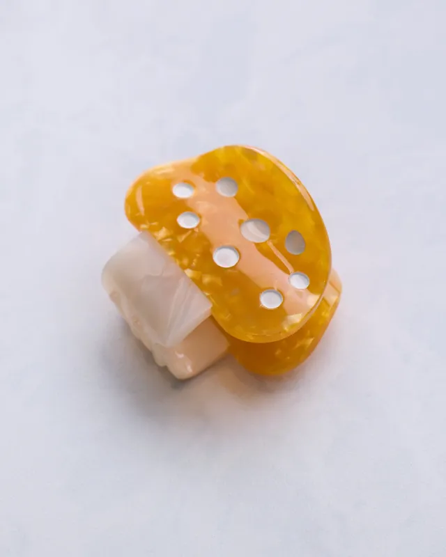 Mushroom Medley - Alice | Small Mushroom Claw Clip - Yellow sold by Printfresh