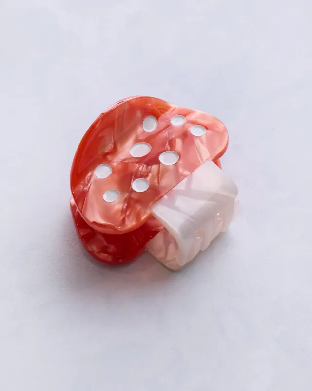 Mushroom Medley - Alice | Small Mushroom Claw Clip - Red sold by Printfresh