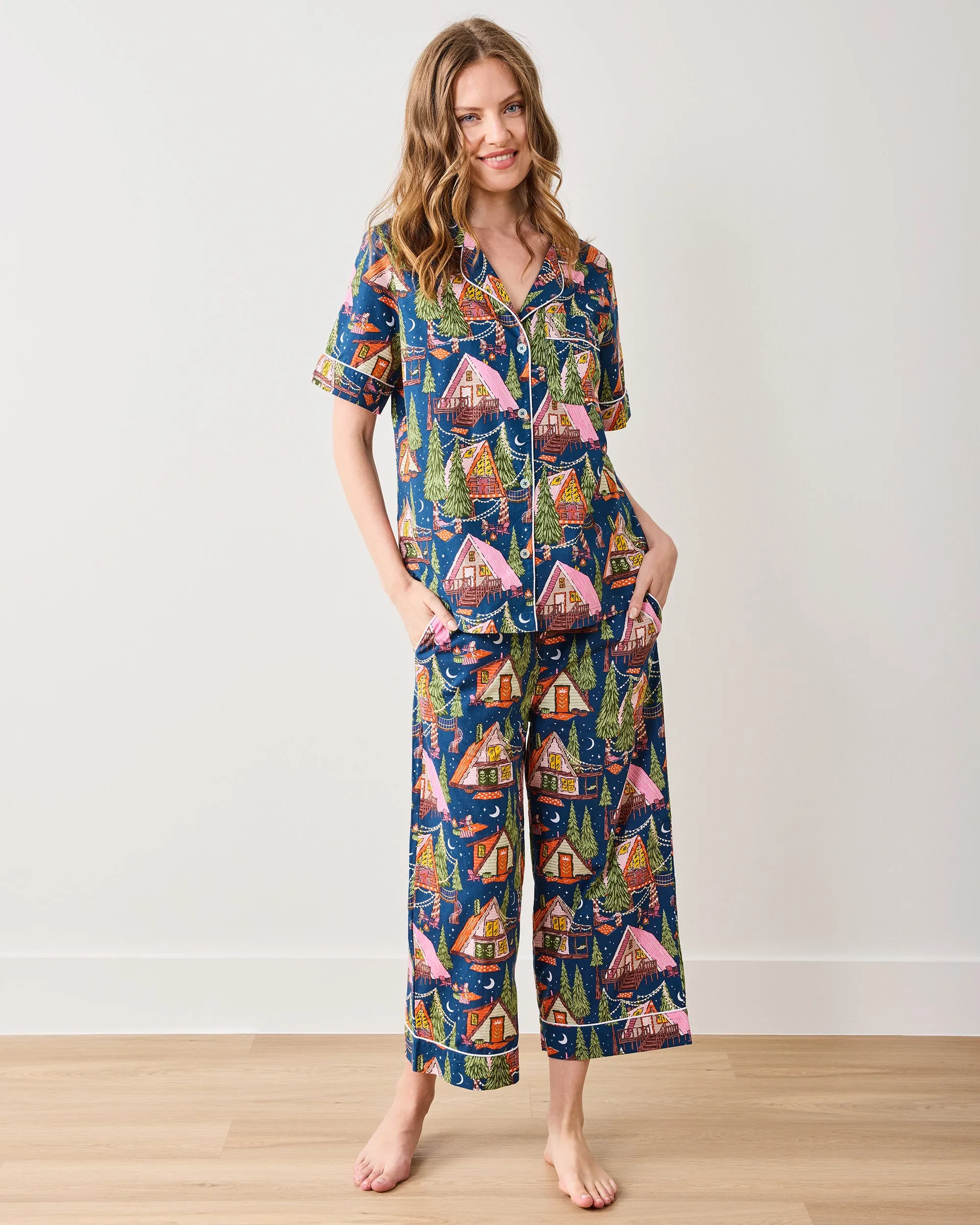 Bonfire Stories - Short Sleeve Top & Cropped Pants Set - Starlight Blue sold by Printfresh product image thumbnail 5