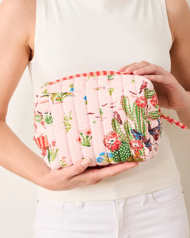 Desert Dream  - Quilted Pouch - Pink Cactus sold by Printfresh