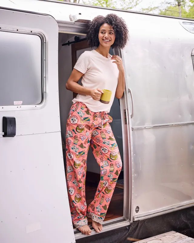 Camping Trip - PJ Pants - Coral sold by Printfresh