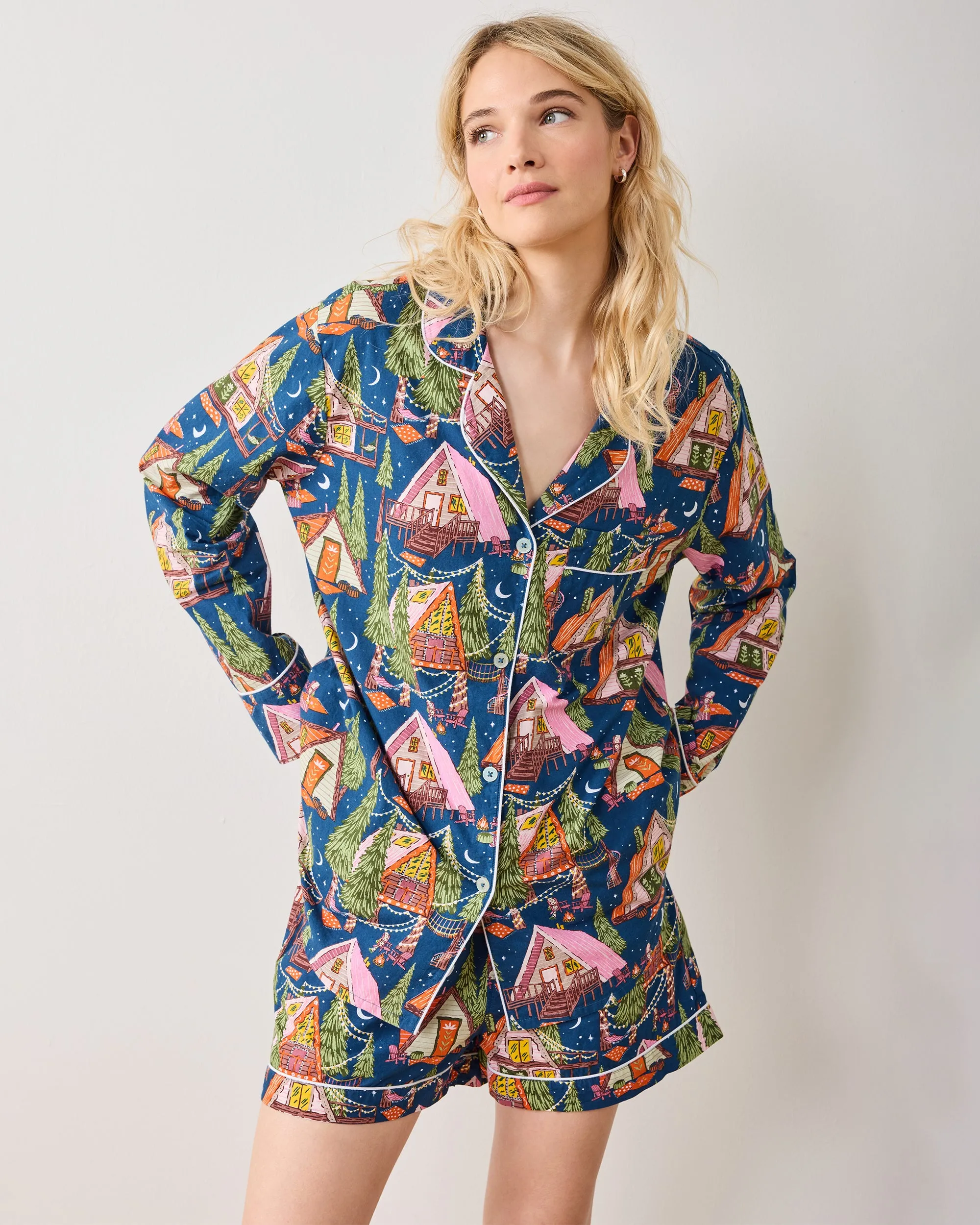 Bonfire Stories - Long Sleeve Top & Shorts Set - Starlight Blue sold by Printfresh product image thumbnail 2