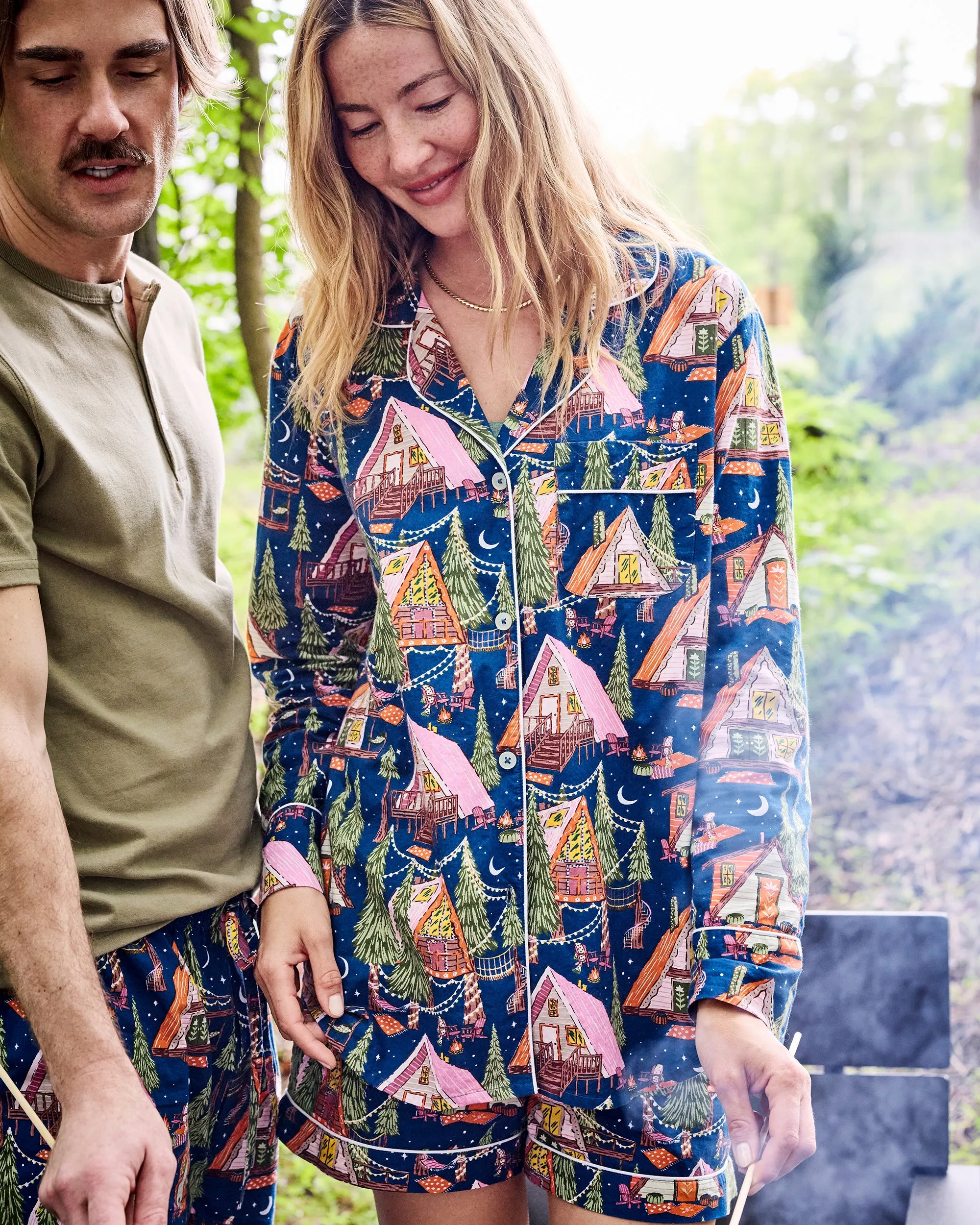 Bonfire Stories - Long Sleeve Top & Shorts Set - Starlight Blue sold by Printfresh product image thumbnail 3