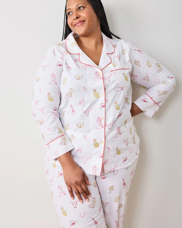 Western Embroidery - Long PJ Set - Cloud sold by Printfresh