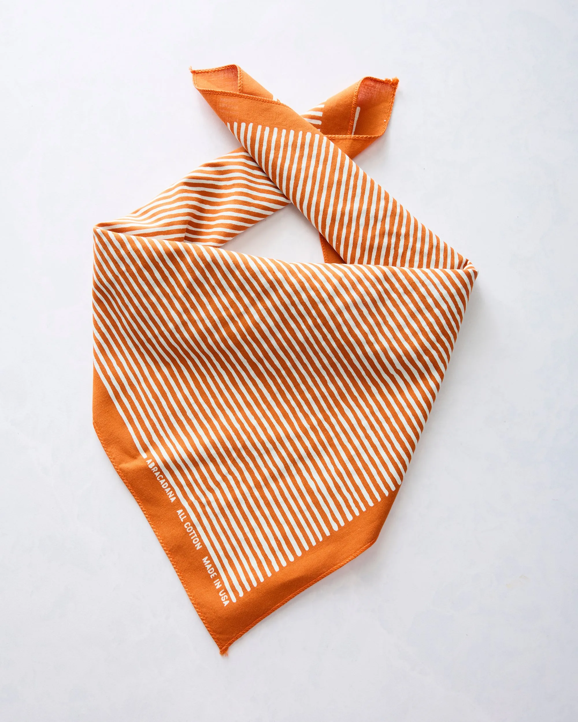 Marmalade Orange - Striped Bandana - Abracadana sold by Printfresh