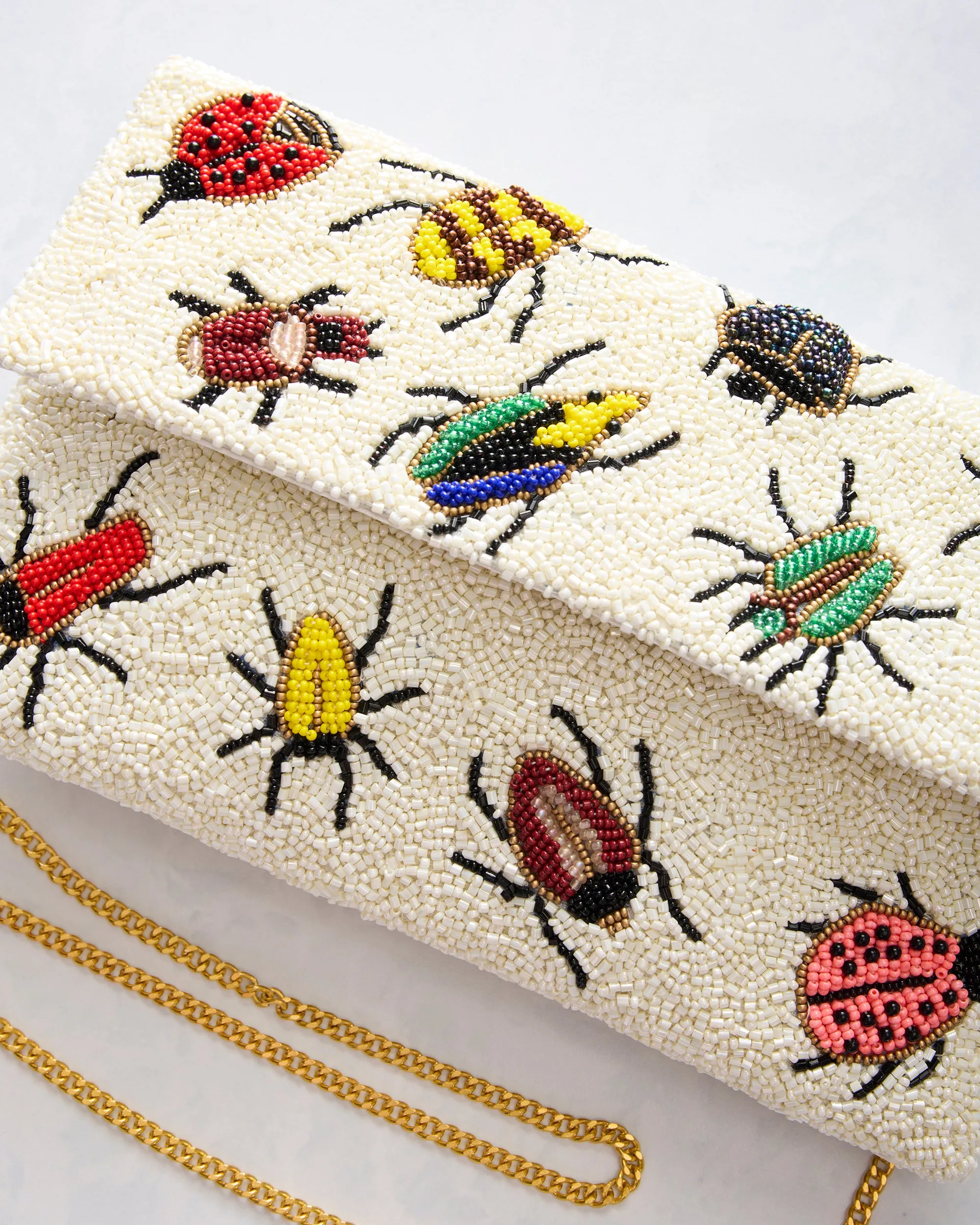 Ivory - Beetles Beaded Clutch - Tiana Designs sold by Printfresh product image thumbnail 2