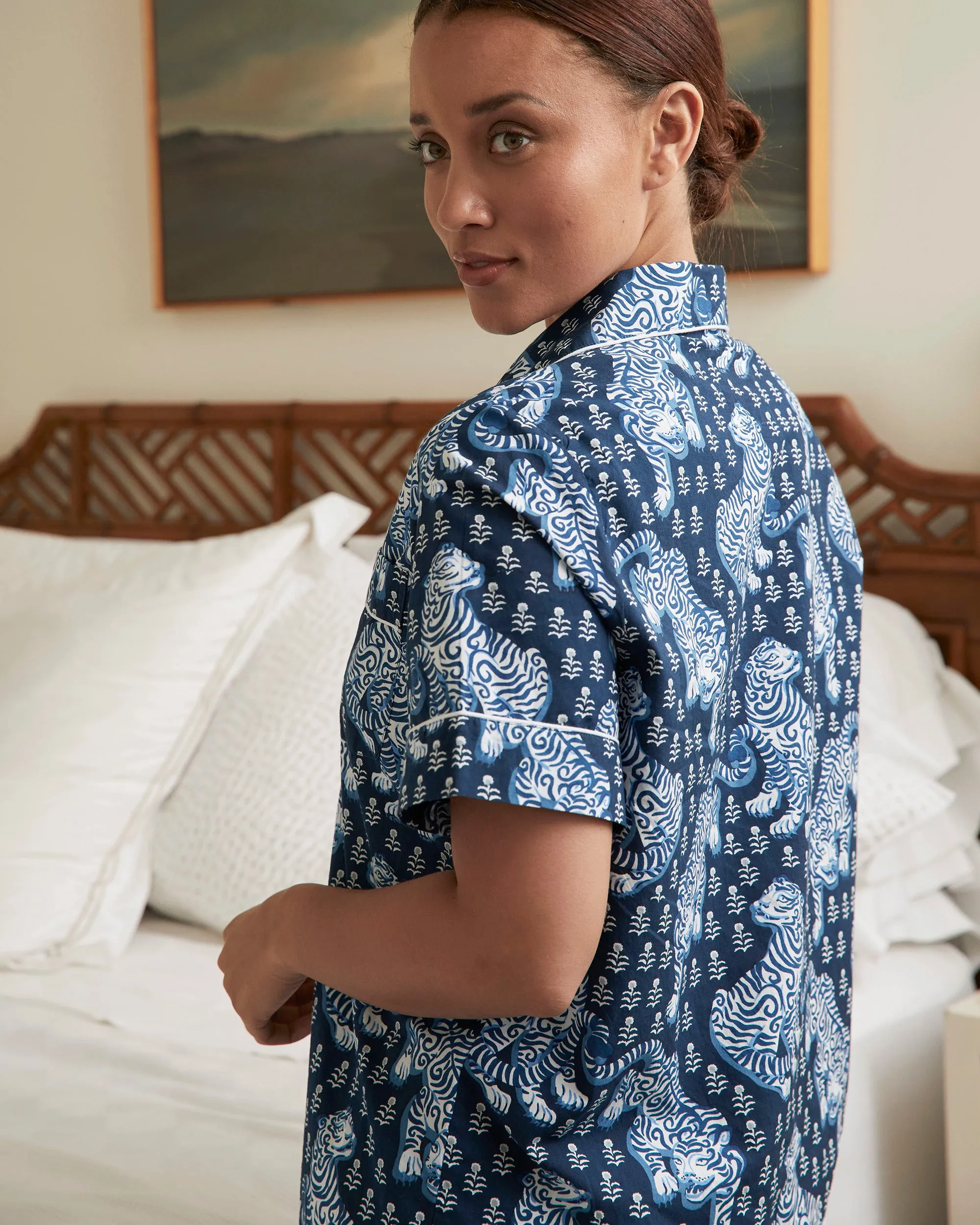 Tiger Queen - Short PJ Set - Navy sold by Printfresh product image thumbnail 2