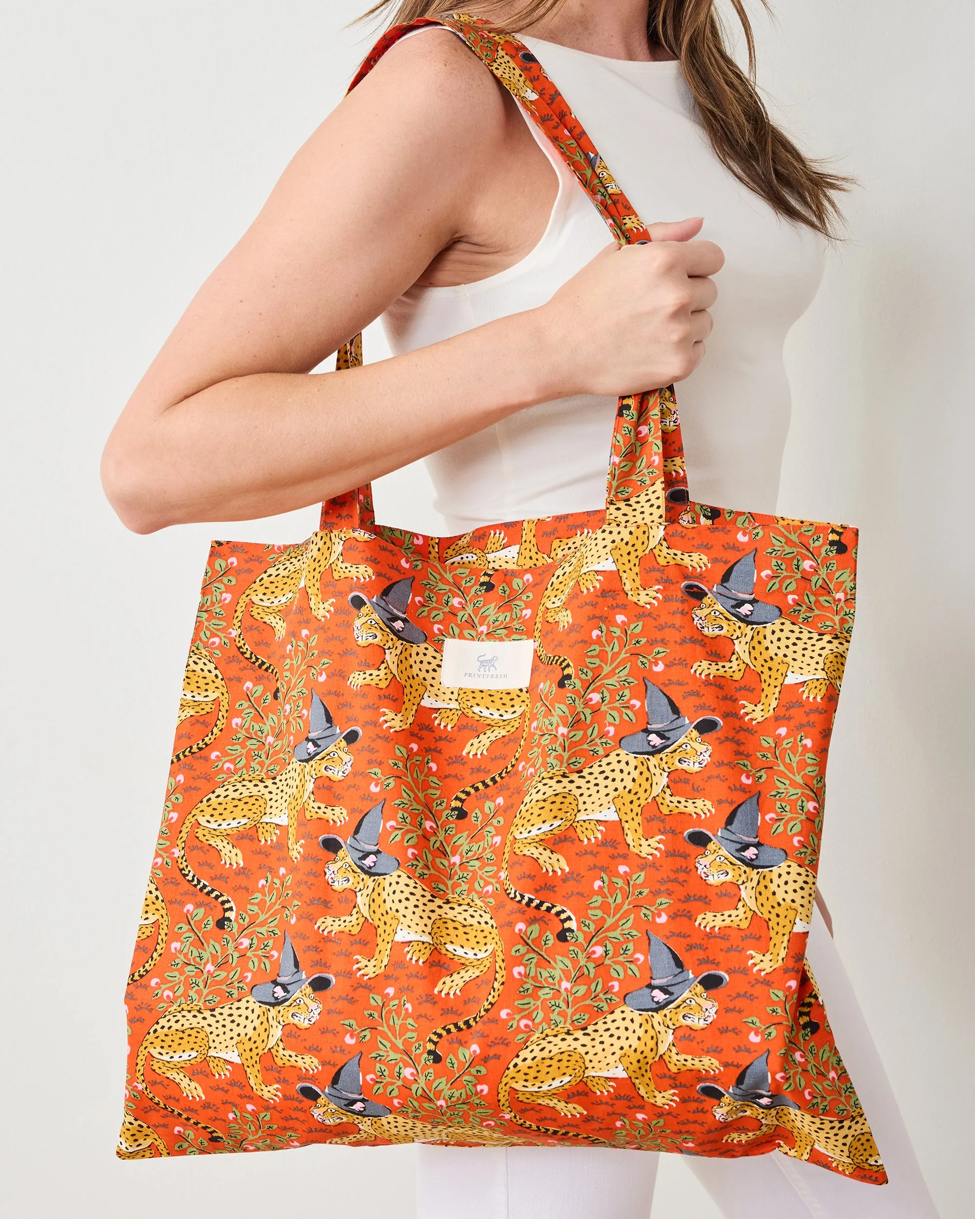 Witchy Bagheera - Go To Tote - Pumpkin Spice sold by Printfresh